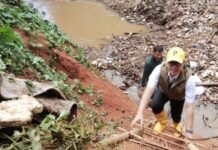 Respon Aduan Warga Aliran Air Tersumbat, Wakil Wali Kota Pilar Terobos Timbunan Sampah di Kali Angke