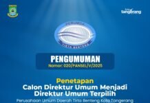 Lalui Seleksi Terbuka, Tommy Herdiansyah Jadi Dirum Perumda Tirta Benteng Kota Tangerang
