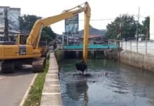 DSDABMBK Tangsel Lakukan Pengerukan Kali Serua