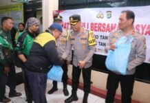 Peduli Sesama, Polres Metro Tangerang Kota Salurkan Bantuan untuk Pengemudi Ojol