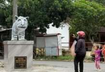 Ramai Dibicarakan Warganet, Patung Macan Putih Ikon Desa Balongjeruk Jadi Tontonan Ramai Dibicarakan Warganet, Patung Macan Putih Ikon Desa Balongjeruk Jadi Tontonan