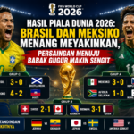 Hasil Piala Dunia 2026: Brasil dan Meksiko Menang Meyakinkan, Persaingan Menuju Babak Gugur Makin Sengit